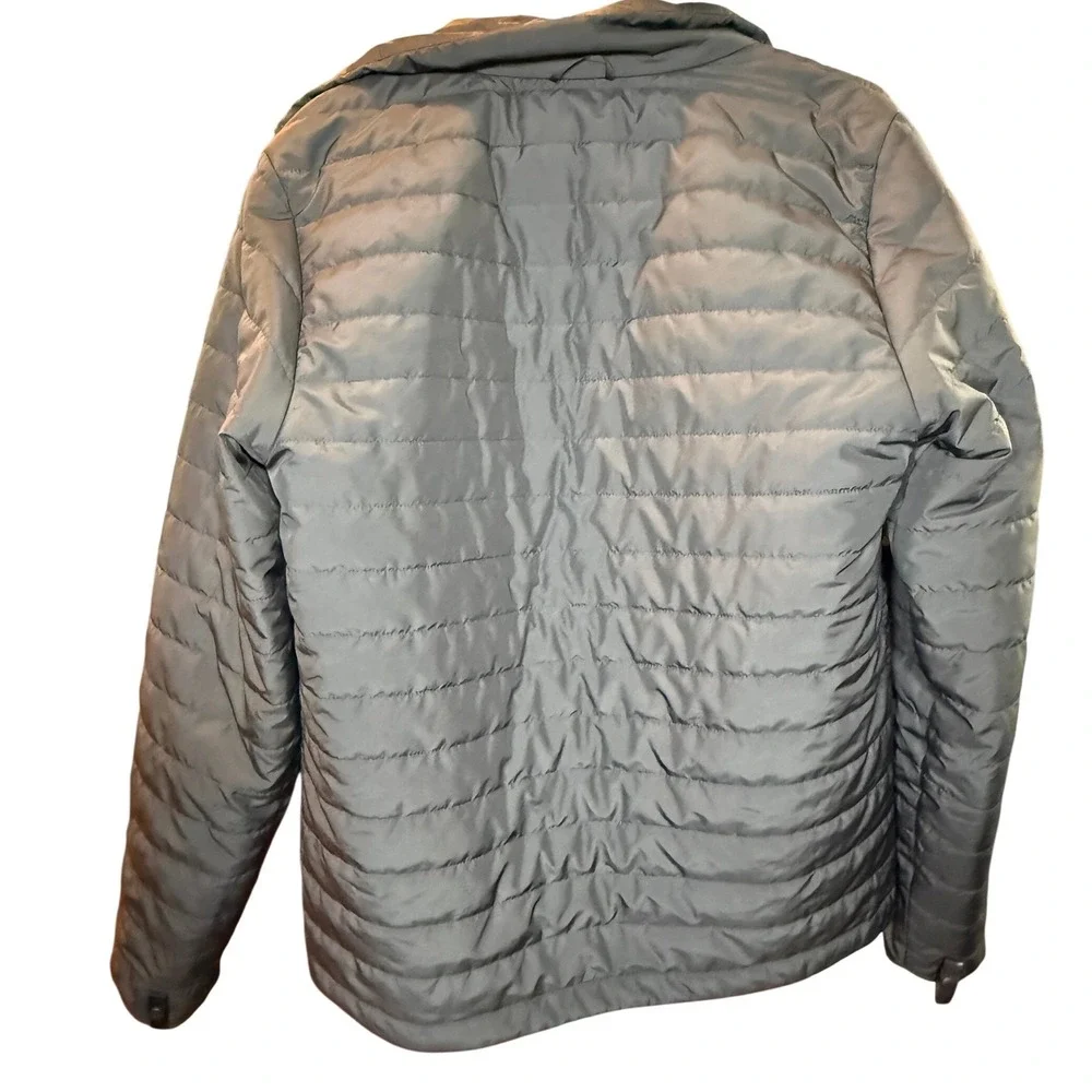 The North Face Mens Circular Design Puffer Jacket Black Full Zip Insulated Small